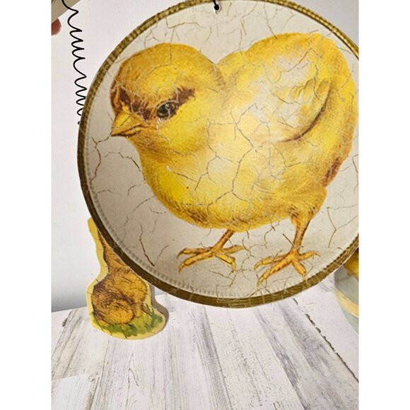 Victoria trading Easter sign bunny rabbit chick spring decor shabby chic vintage - Picture 4 of 10